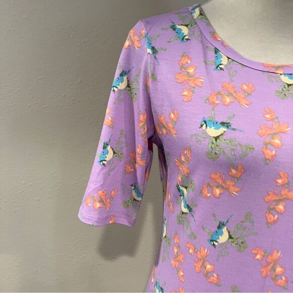 LuLaRoe Midi Julia Dress Short Sleeve Crew Neck size small - Picture 2 of 11